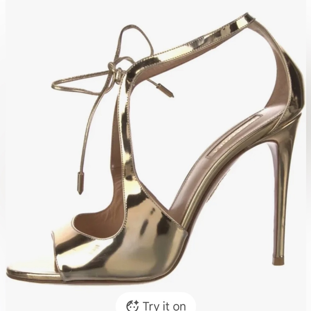 Aquazzura Shiny Gold Heels